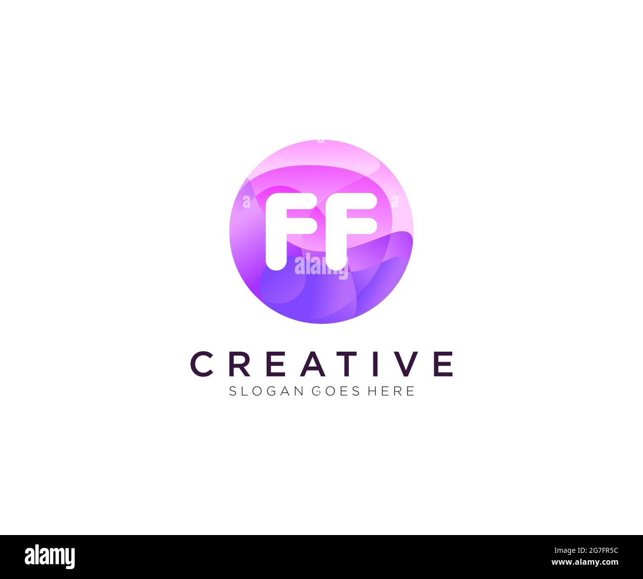 FF initial logo With Colorful Circle template Stock Vector