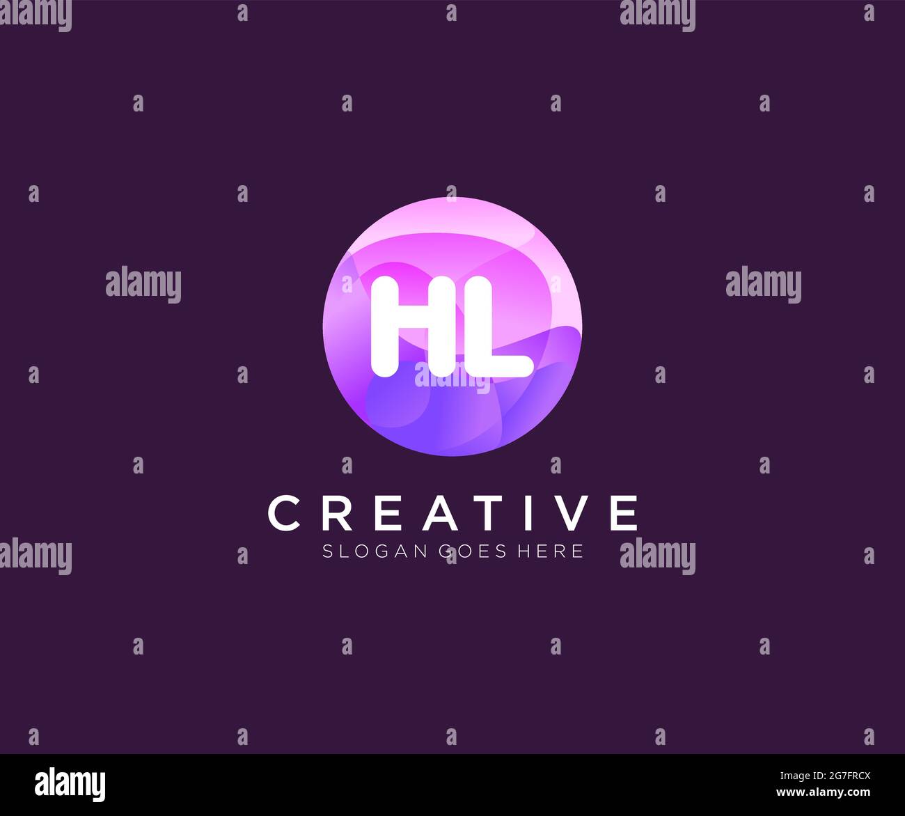 HL initial logo With Colorful Circle template Stock Vector