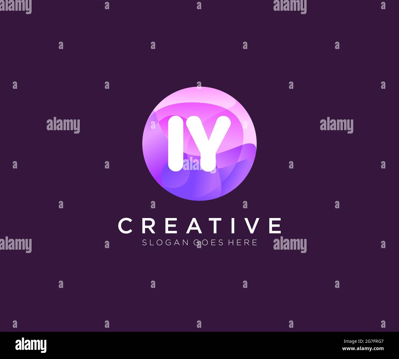IY initial logo With Colorful Circle template Stock Vector