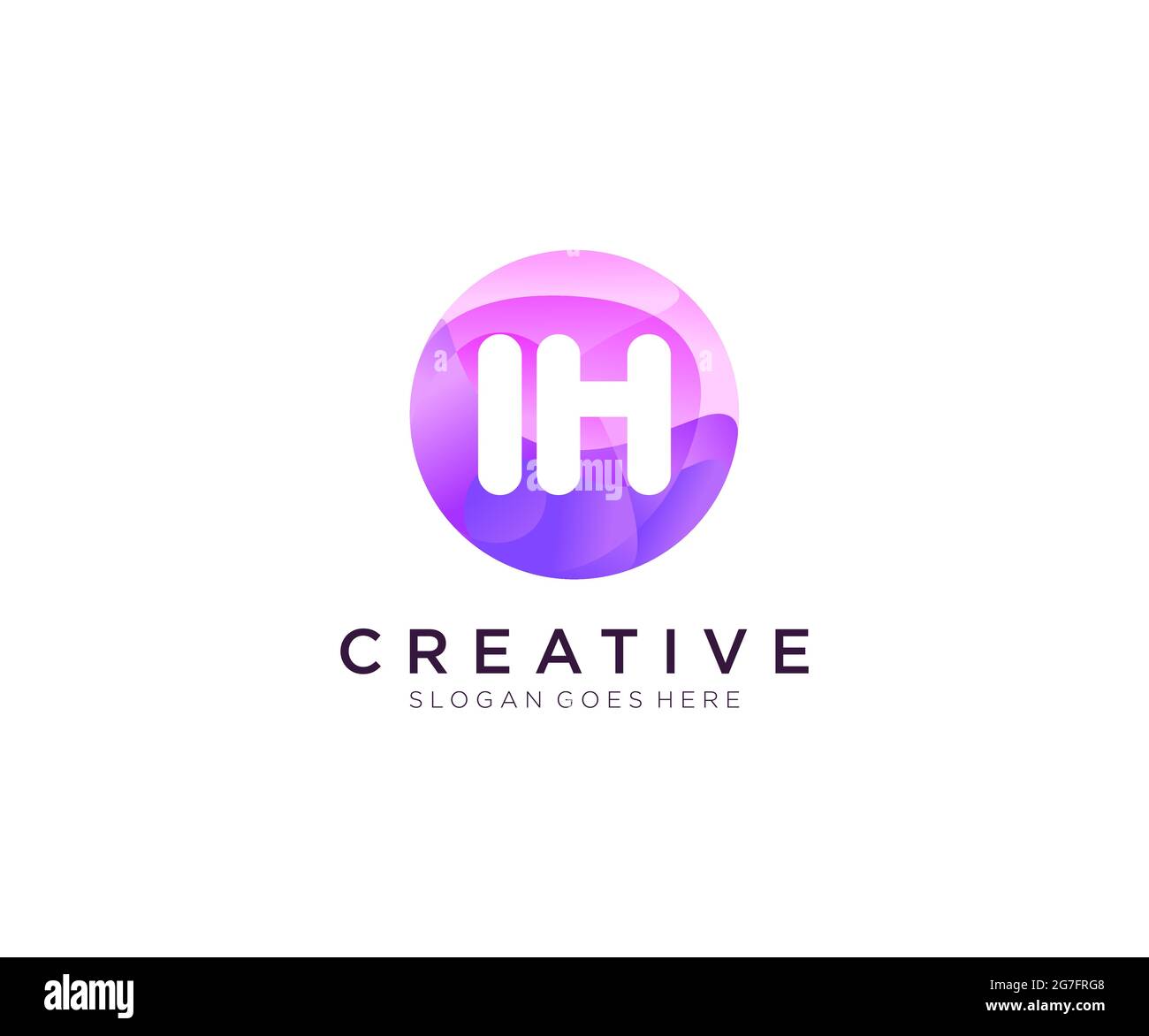 IH initial logo With Colorful Circle template Stock Vector
