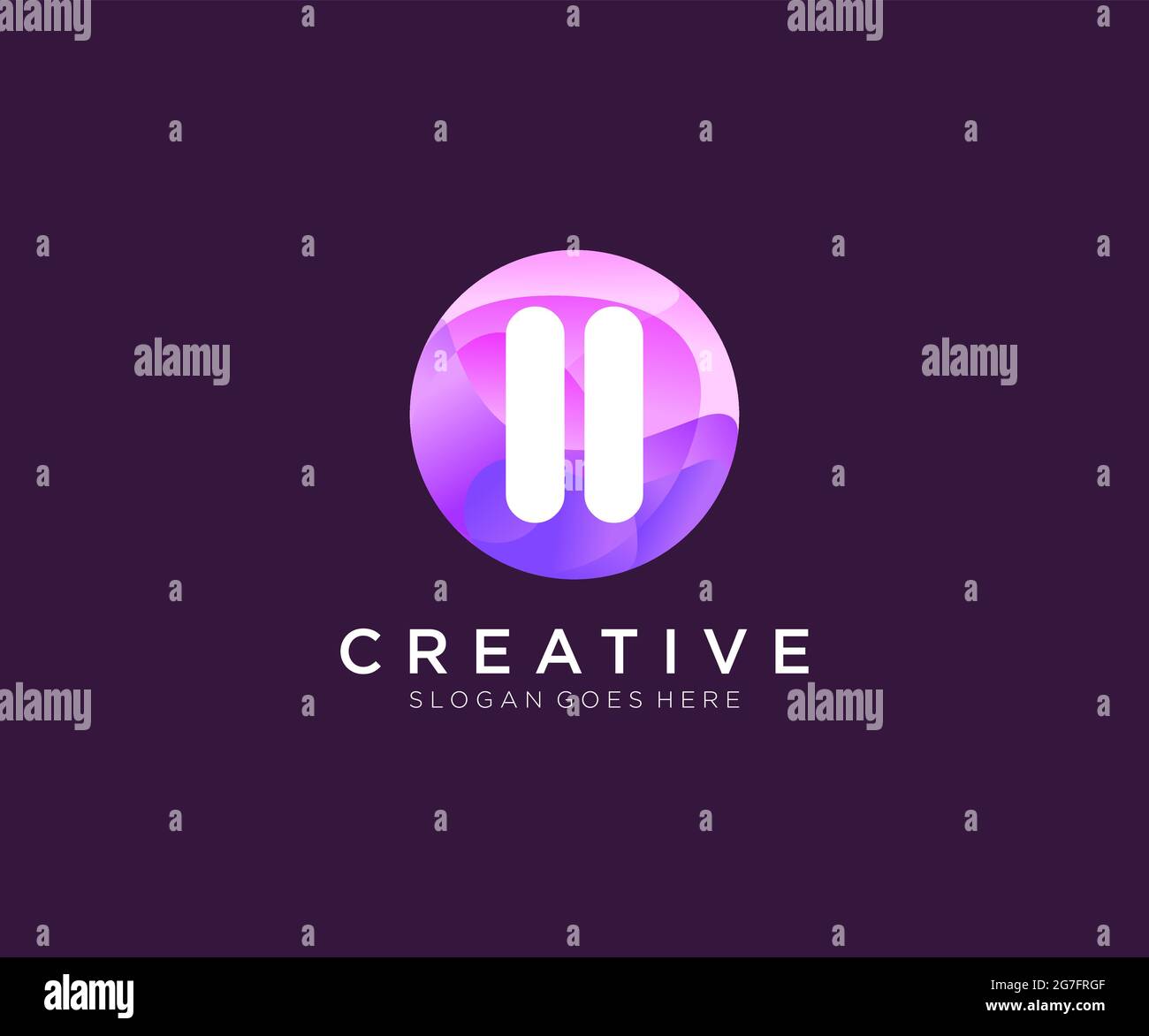 II initial logo With Colorful Circle template Stock Vector