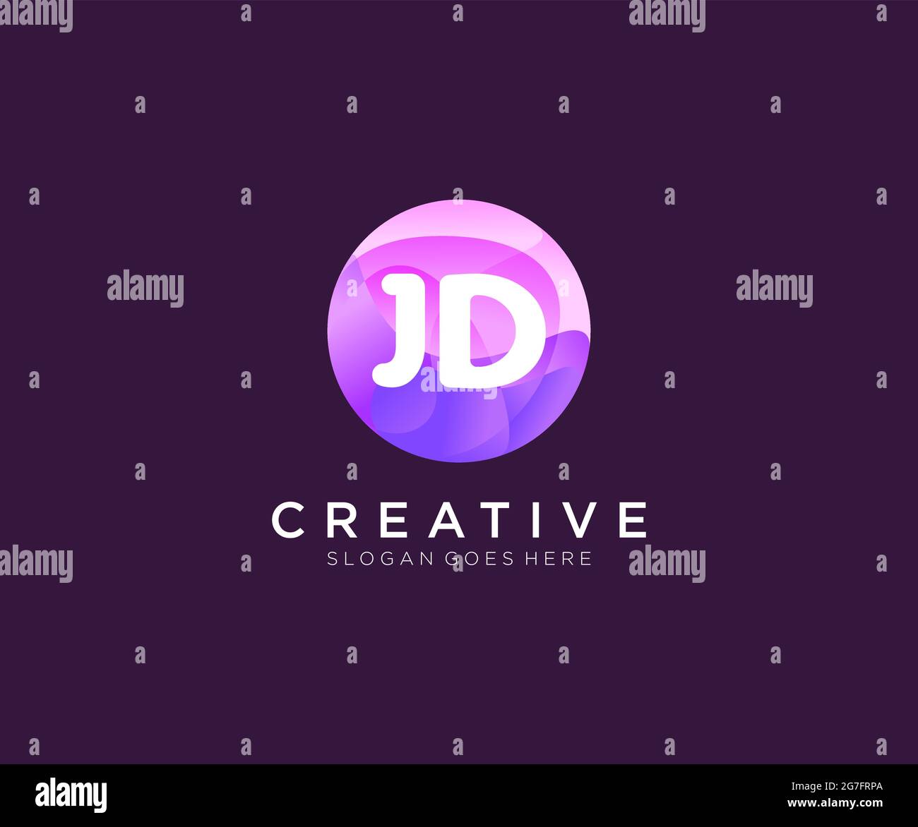JD initial logo With Colorful Circle template Stock Vector
