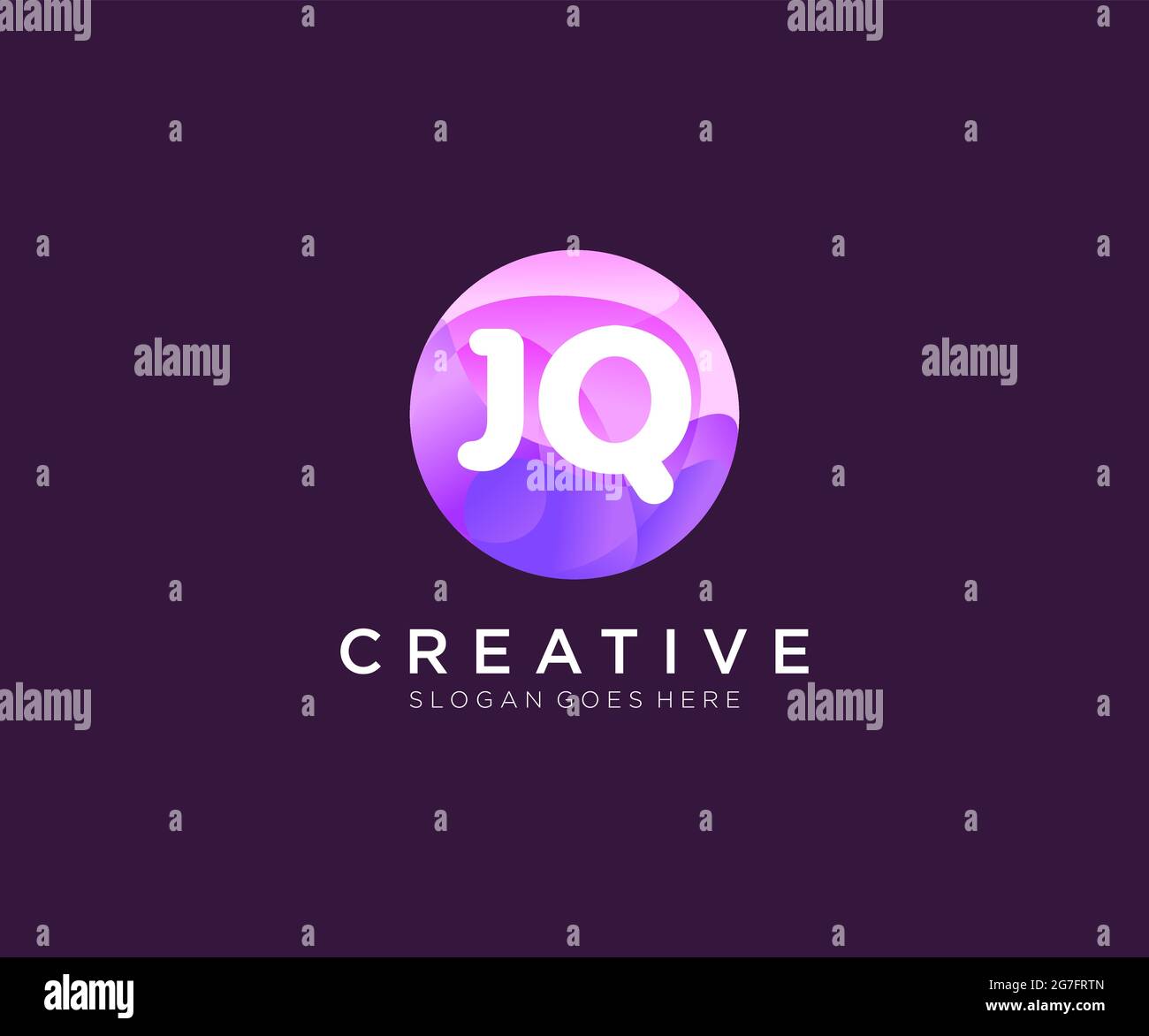 JQ initial logo With Colorful Circle template Stock Vector