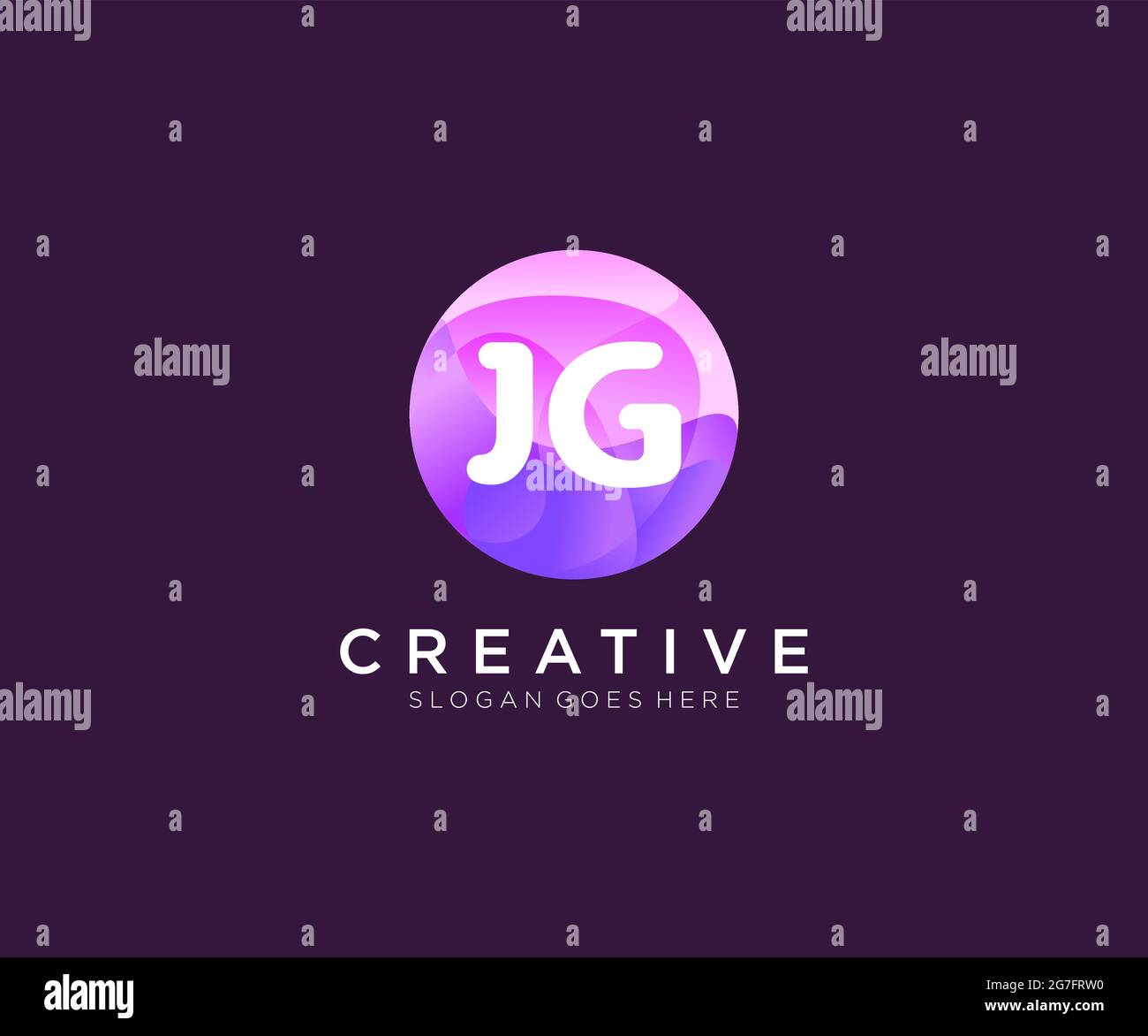 JG initial logo With Colorful Circle template Stock Vector