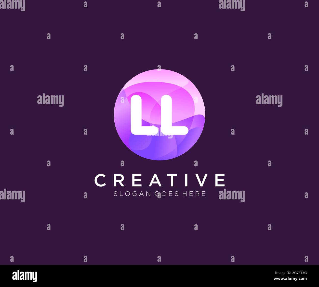LL initial logo With Colorful Circle template Stock Vector