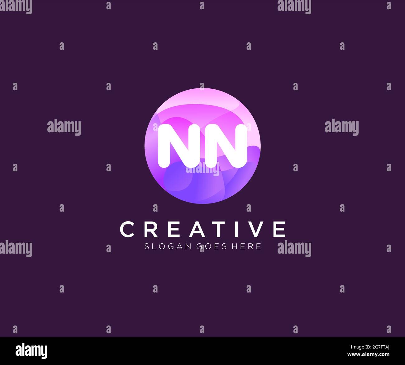 NN initial logo With Colorful Circle template Stock Vector