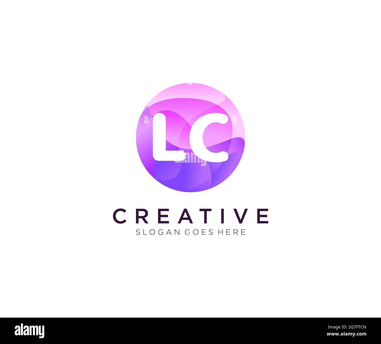 LC initial logo With Colorful Circle template Stock Vector