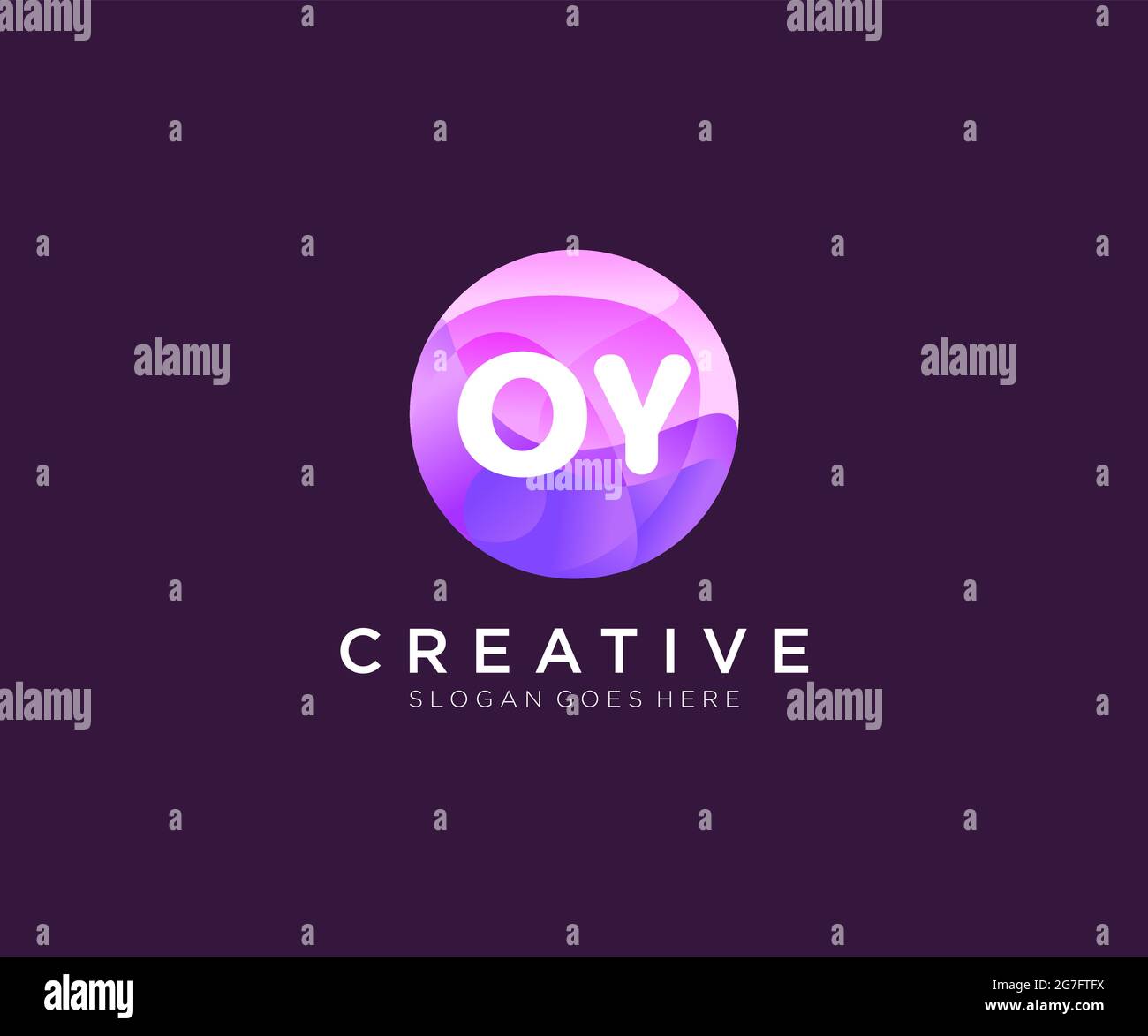 OY initial logo With Colorful Circle template Stock Vector