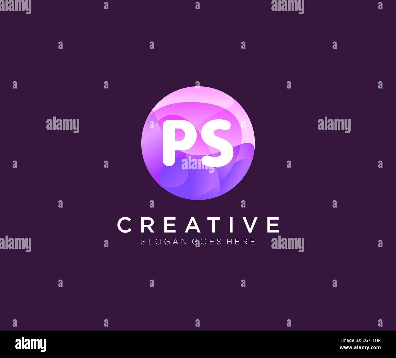 PS initial logo With Colorful Circle template Stock Vector