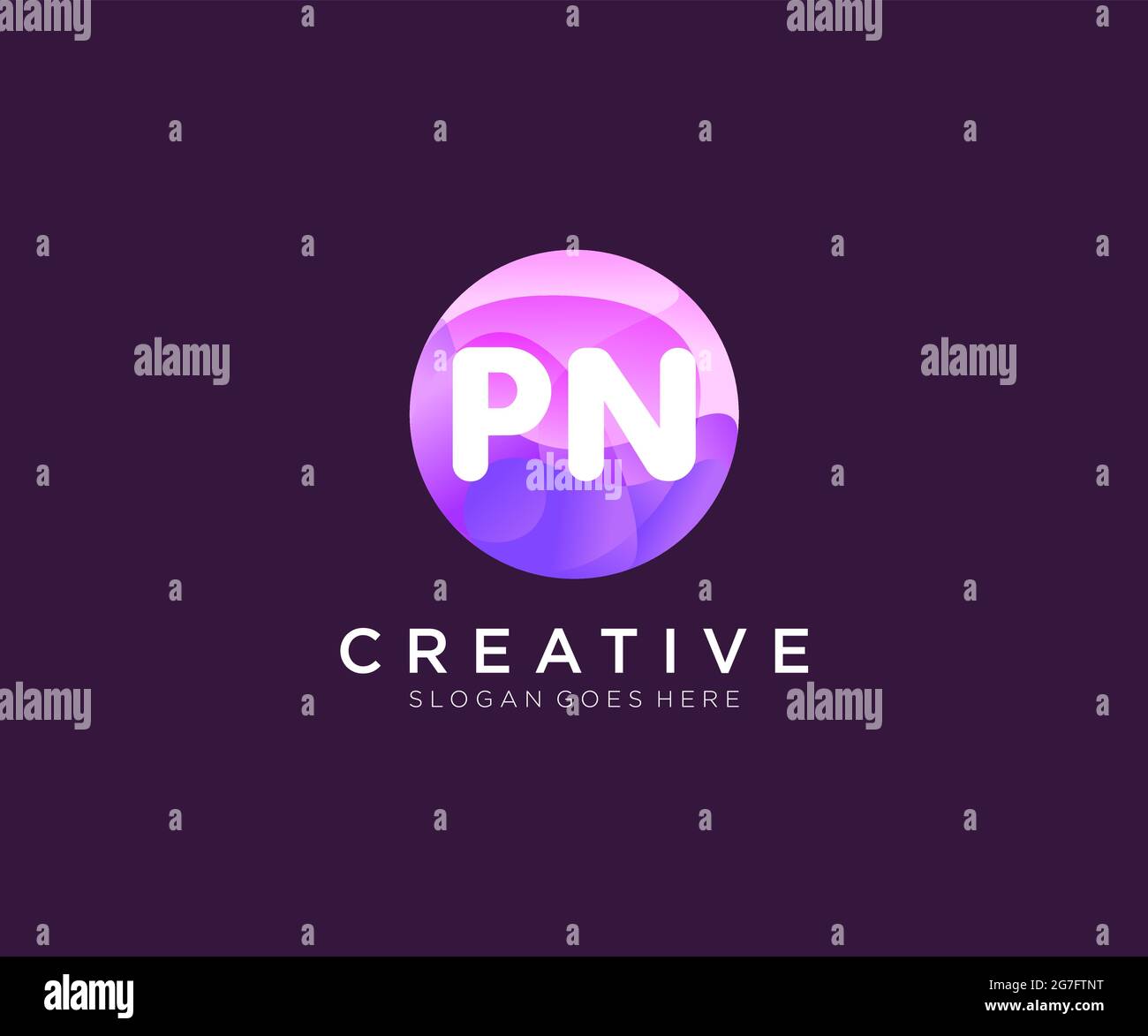 PN initial logo With Colorful Circle template Stock Vector