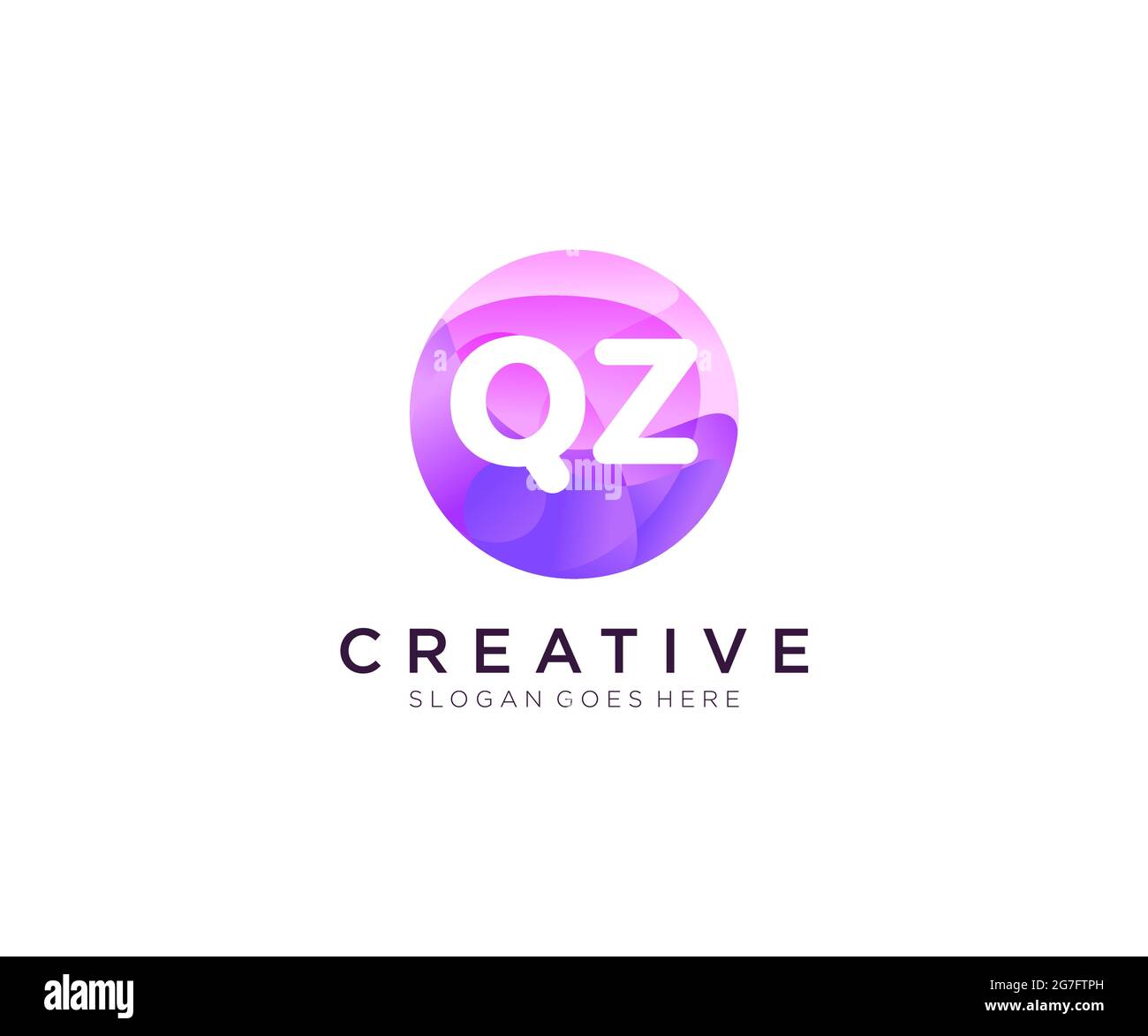 QZ initial logo With Colorful Circle template Stock Vector Image & Art ...