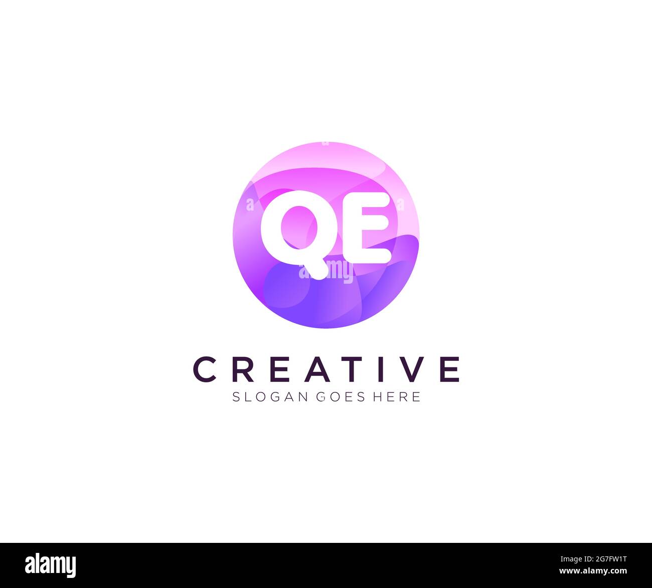 QE initial logo With Colorful Circle template Stock Vector