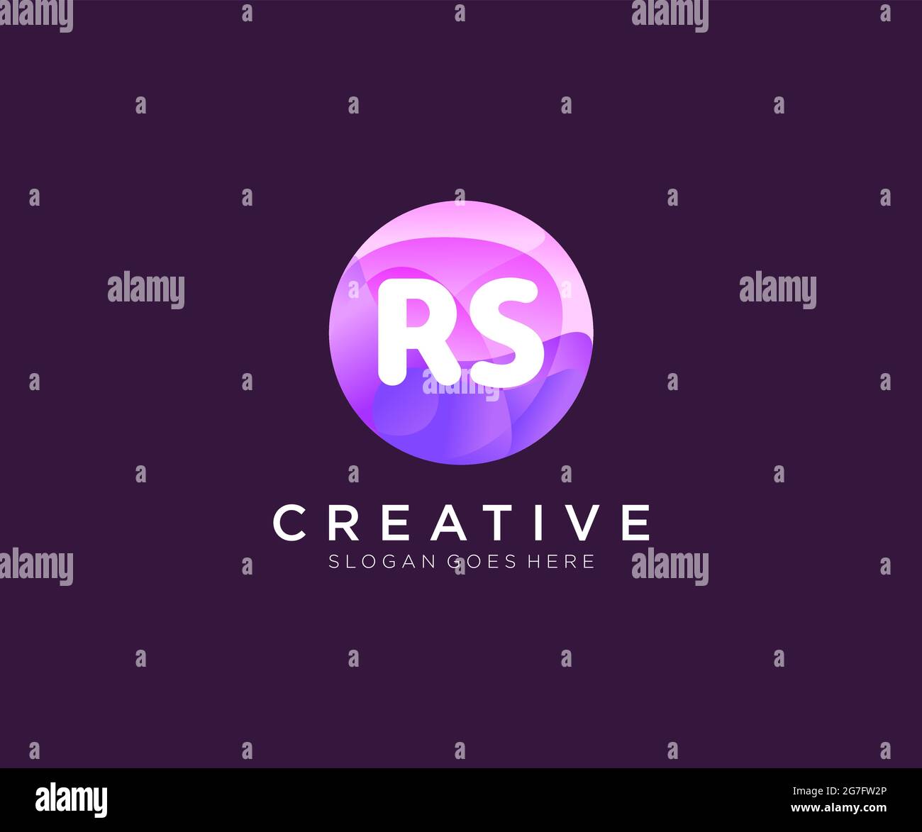 RS logo With Colorful Circle template Stock Vector