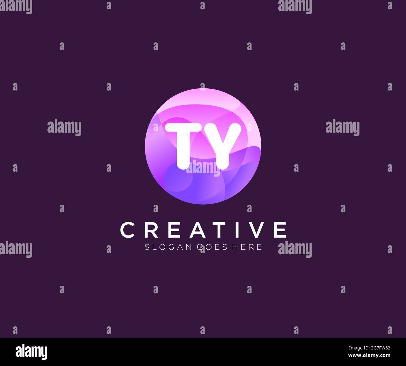 TY initial logo With Colorful Circle template Stock Vector