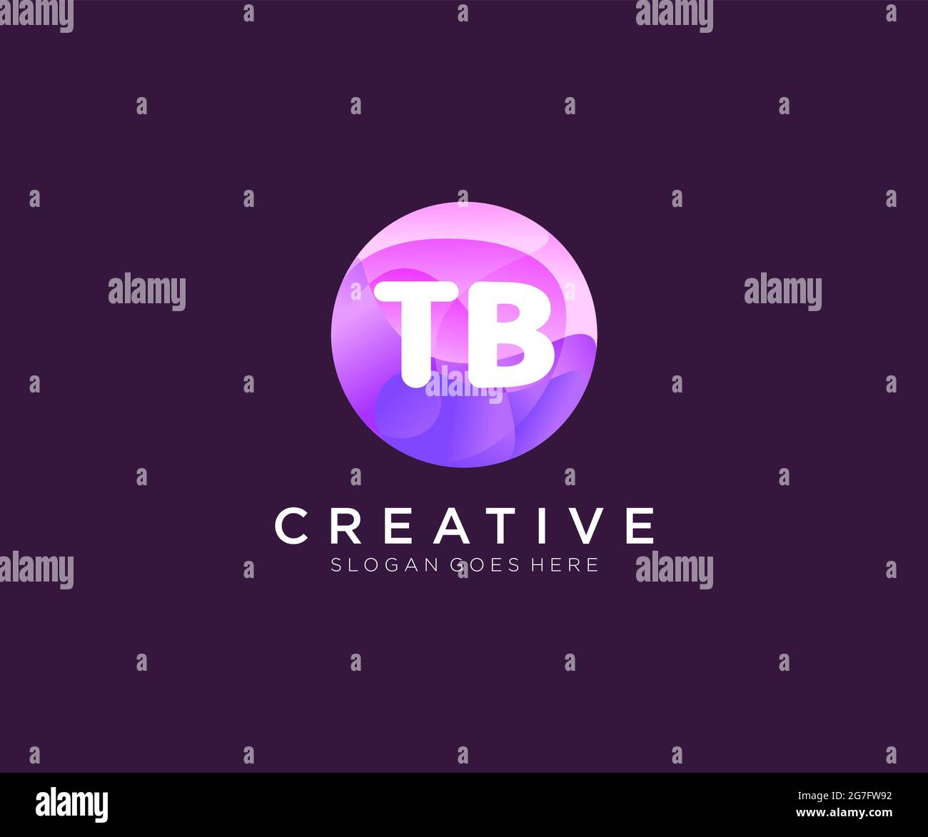 TB initial logo With Colorful Circle template Stock Vector