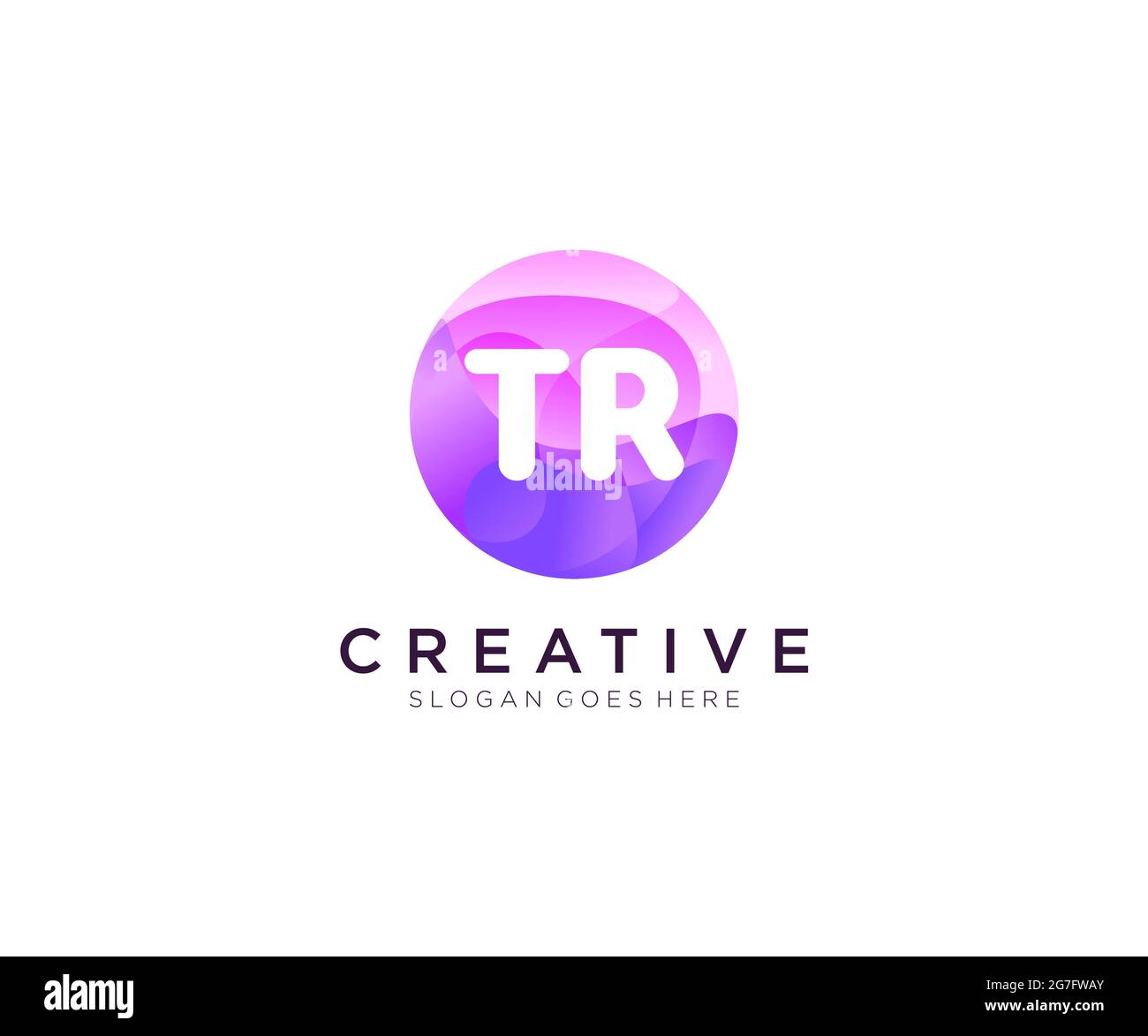 TR initial logo With Colorful Circle template Stock Vector