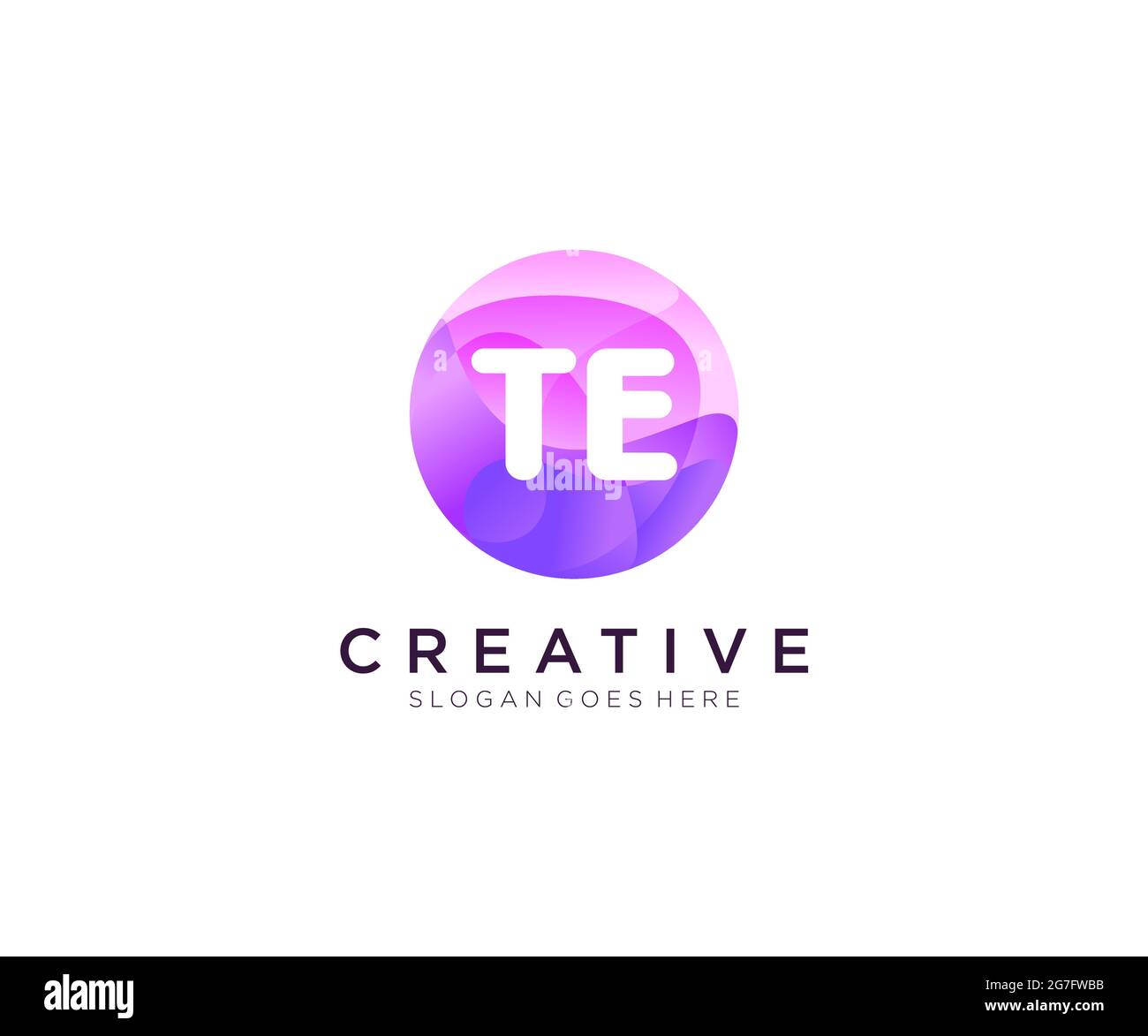 TE initial logo With Colorful Circle template Stock Vector