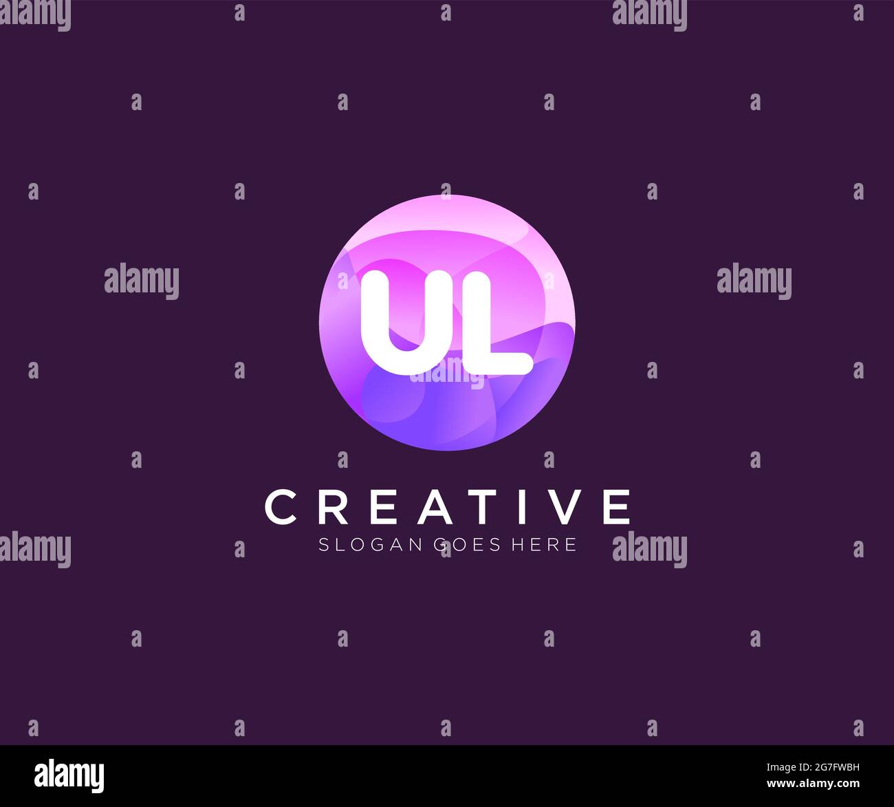 UL initial logo With Colorful Circle template Stock Vector