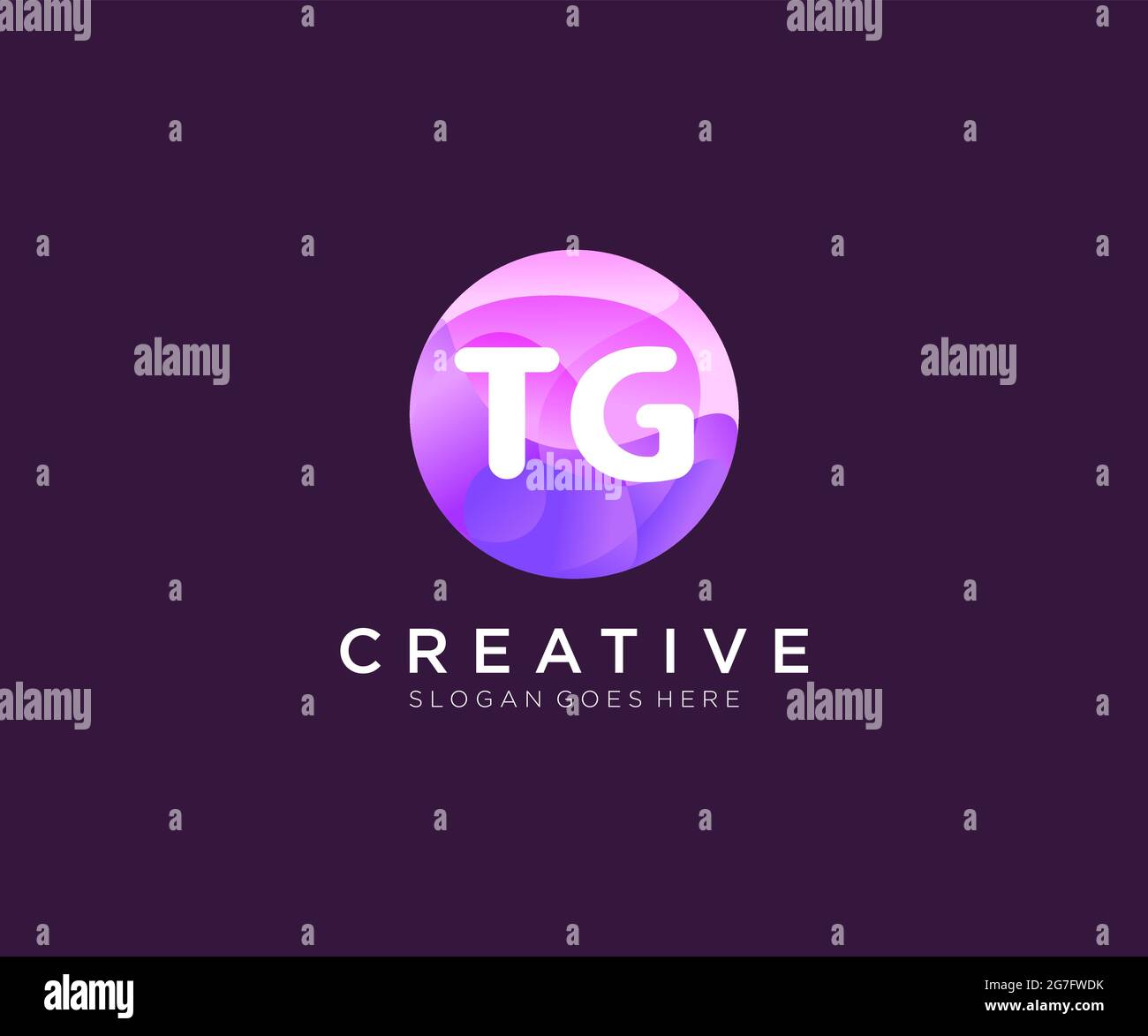 TG initial logo With Colorful Circle template Stock Vector