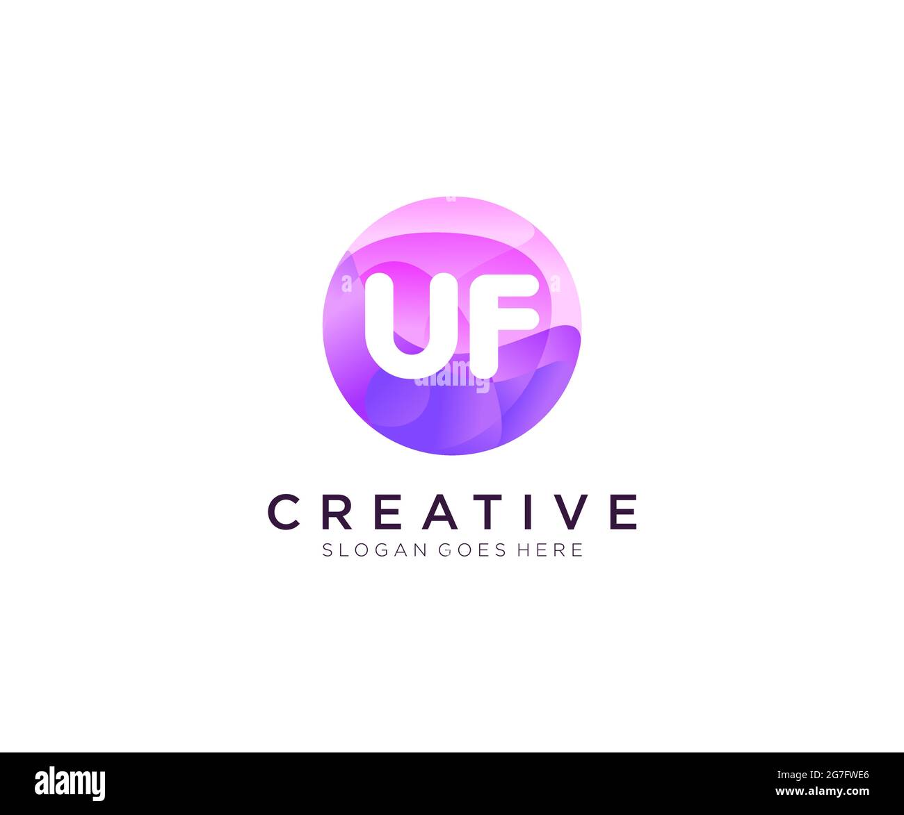 UF initial logo With Colorful Circle template Stock Vector
