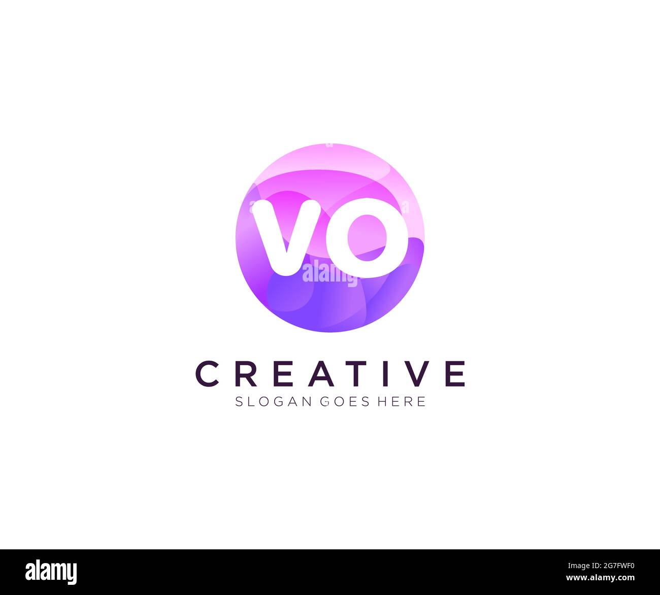 VOnitial logo With Colorful Circle template Stock Vector