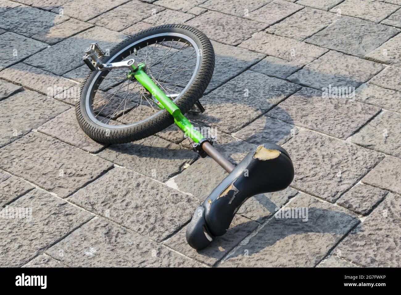 Unicycle used by clowns and jugglers Stock Photo Alamy
