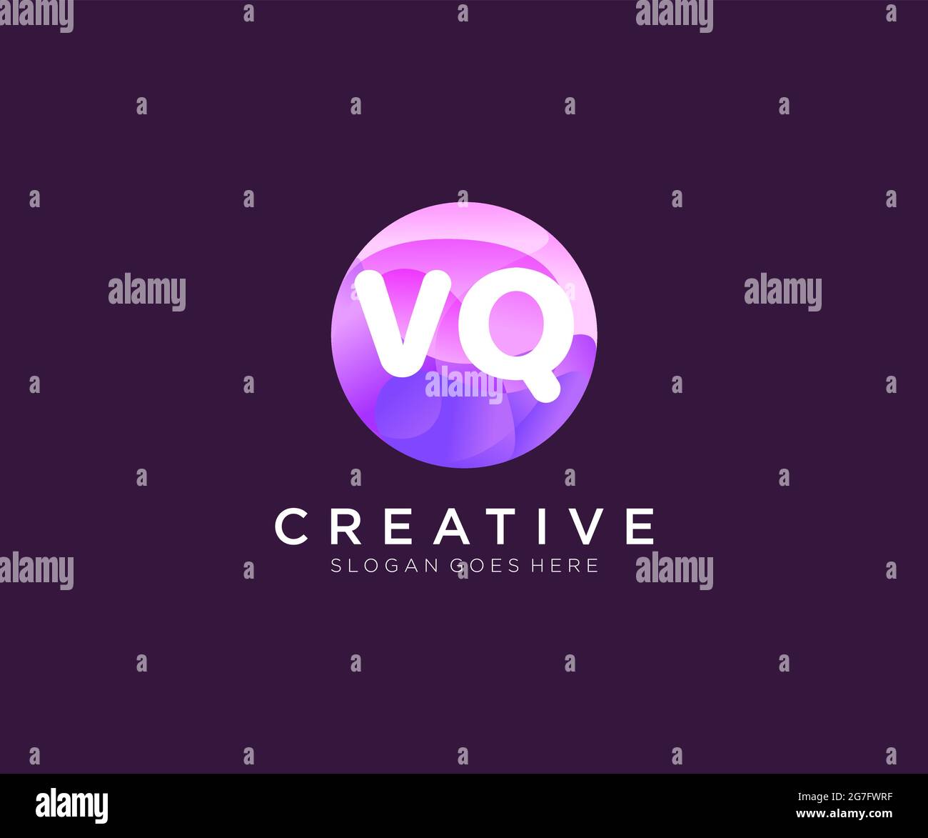 VQ initial logo With Colorful Circle template Stock Vector Image & Art