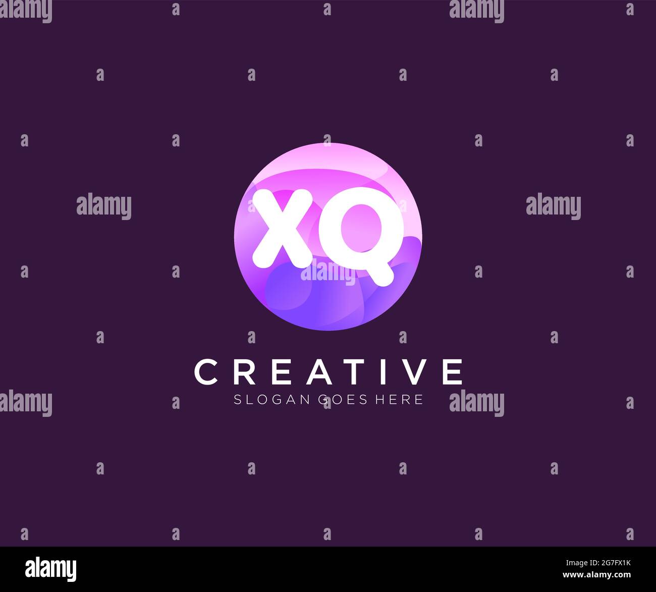 XQ initial logo With Colorful Circle template Stock Vector Image & Art ...