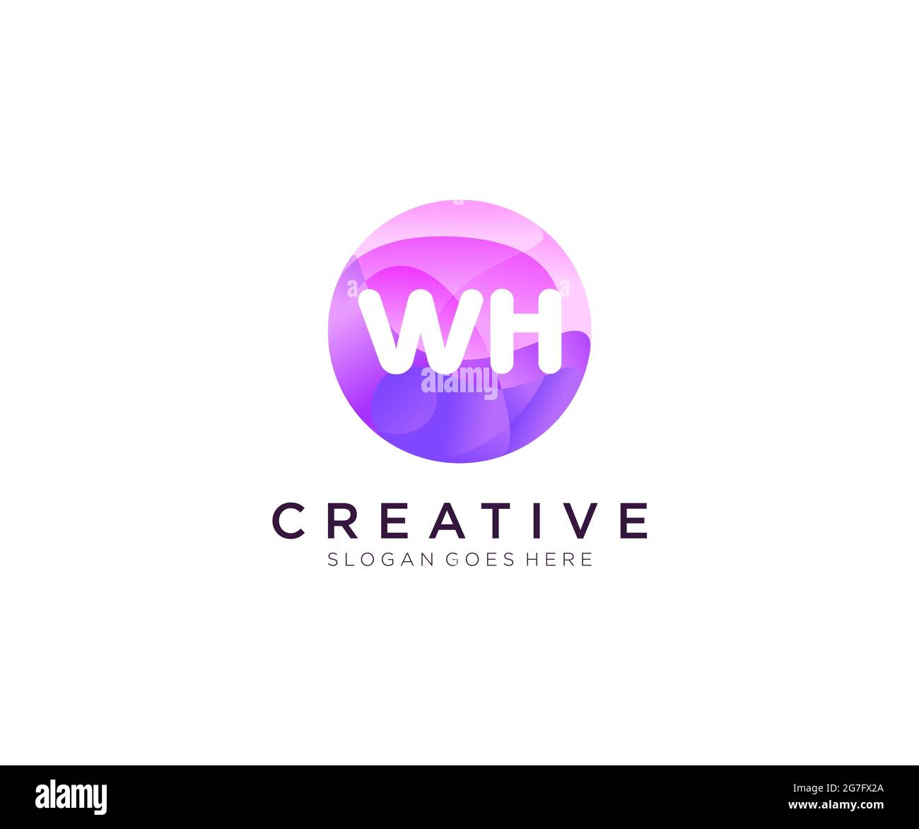WH initial logo With Colorful Circle template Stock Vector Image & Art ...
