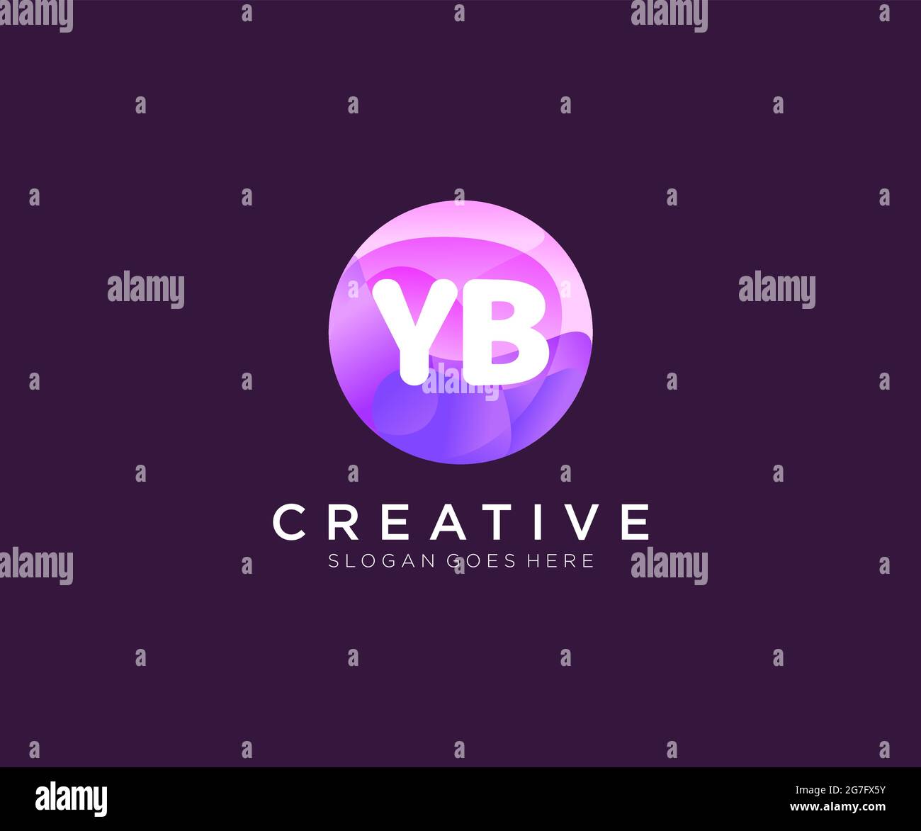 YB initial logo With Colorful Circle template Stock Vector Image & Art