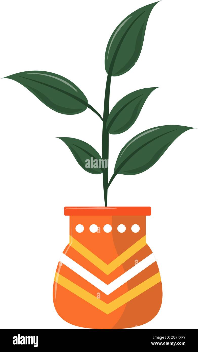 pot with plant Stock Vector Image & Art - Alamy