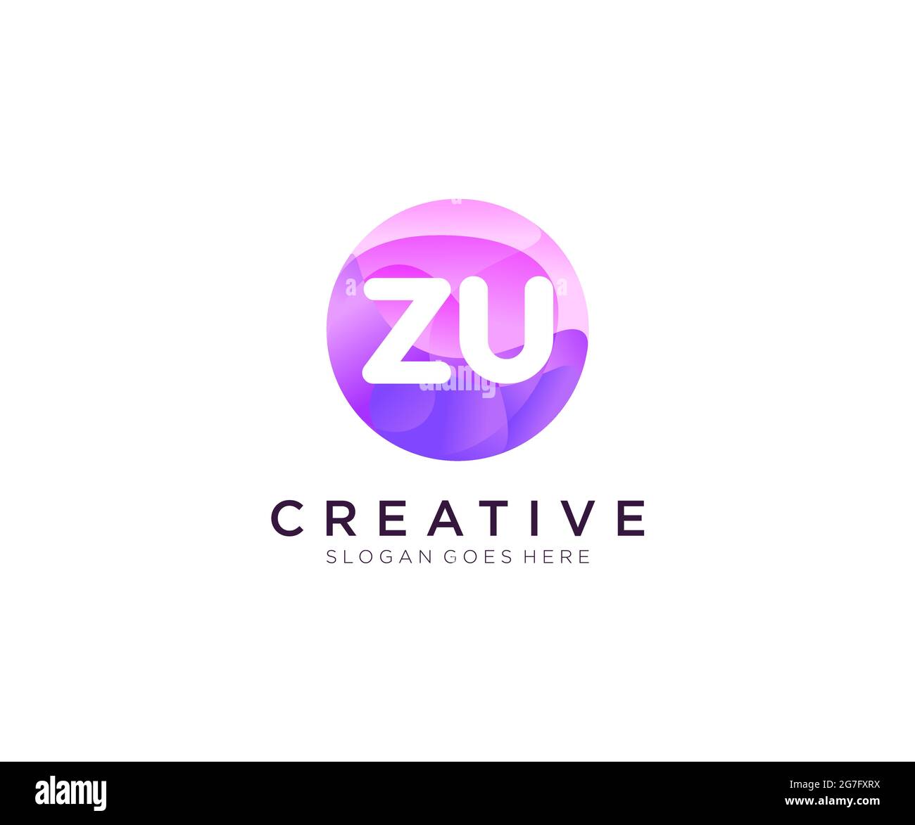 ZU initial logo With Colorful Circle template Stock Vector