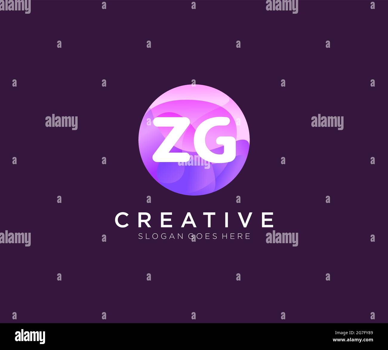 ZG initial logo With Colorful Circle template Stock Vector