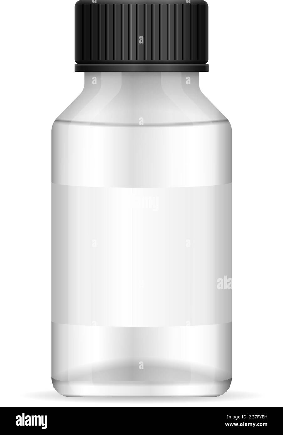 Glass medical bottle on a white background. Vector illustration Stock