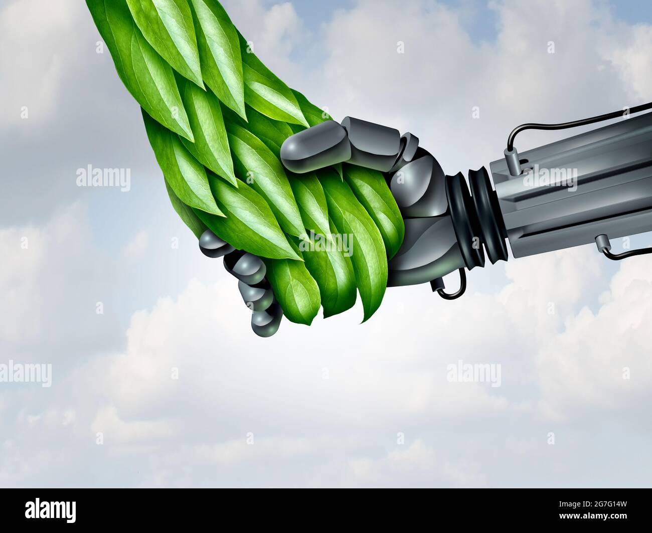 Robots and nature or technology and the natural world with advanced