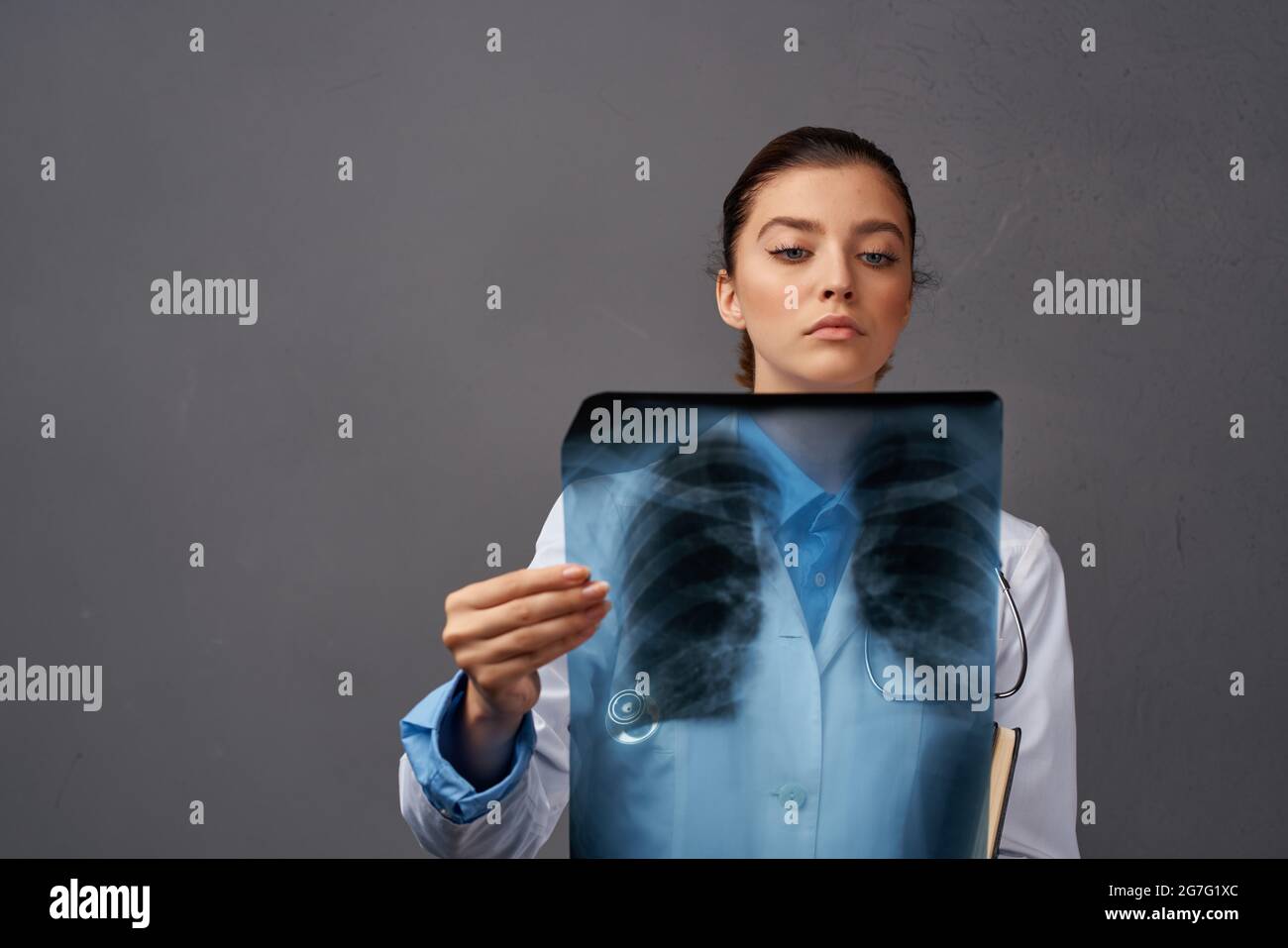 radiologist in a dressing gown examination hospital x-rays Stock Photo ...