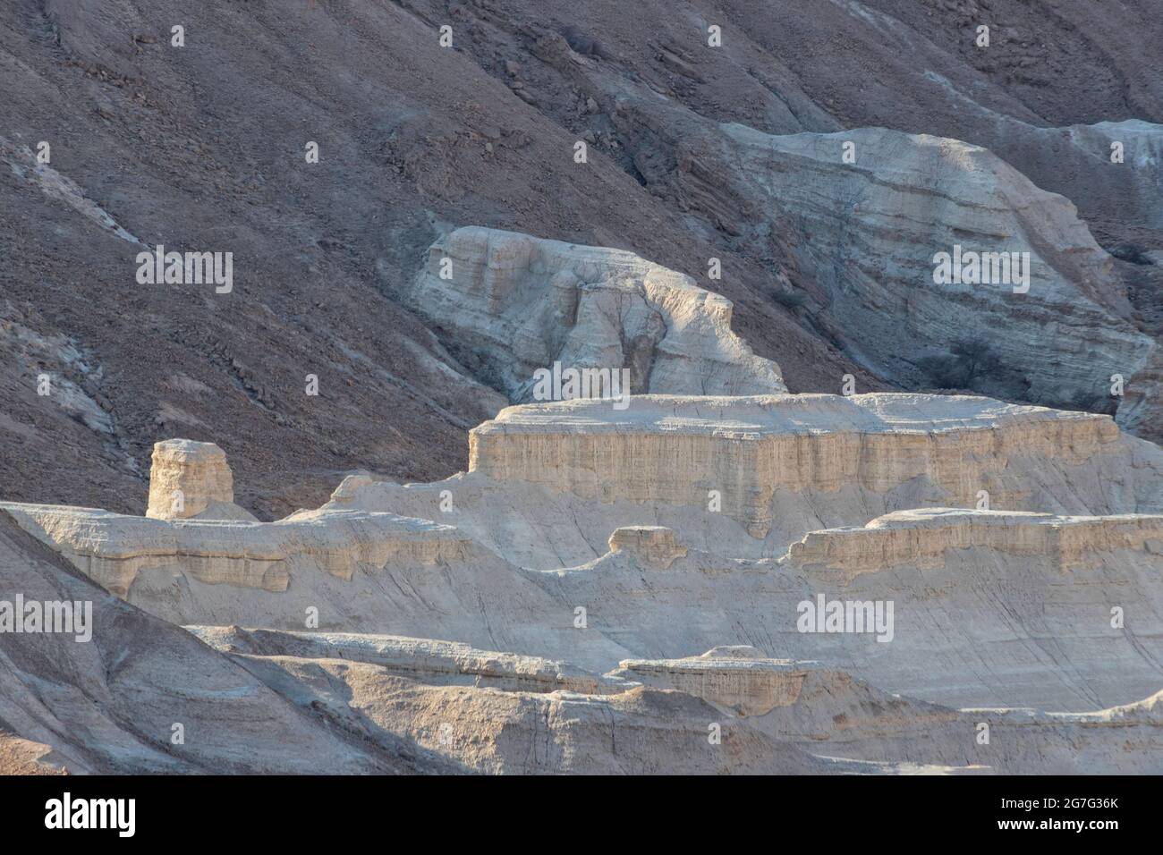 View of the sandy and chalk mountains of the Negev Desert. Erosion. Israel Stock Photo