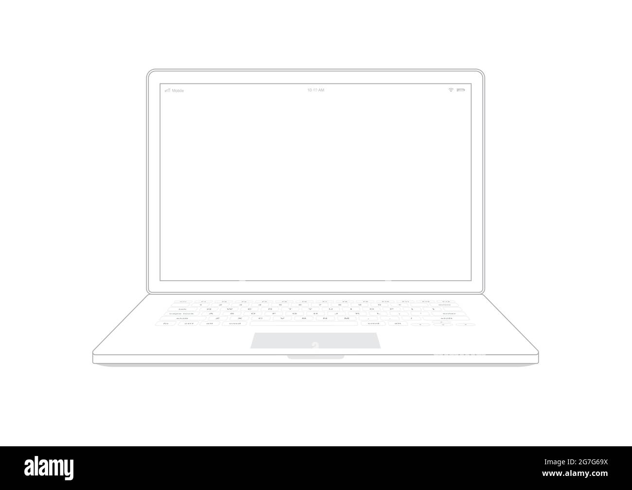 Laptop computer notebook outline on white background. illustrator vector  Stock Vector Image & Art - Alamy