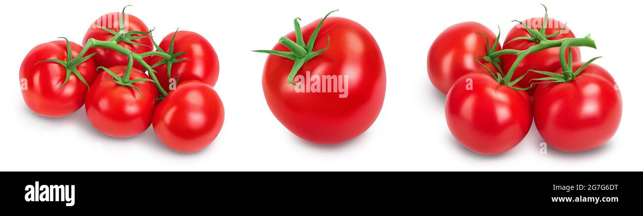 Tomato with slices isolated on white background with clipping path and ...