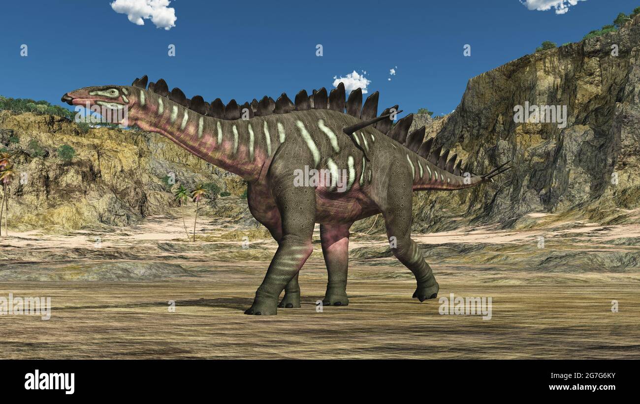 Dinosaur Miragaia in a landscape Stock Photo