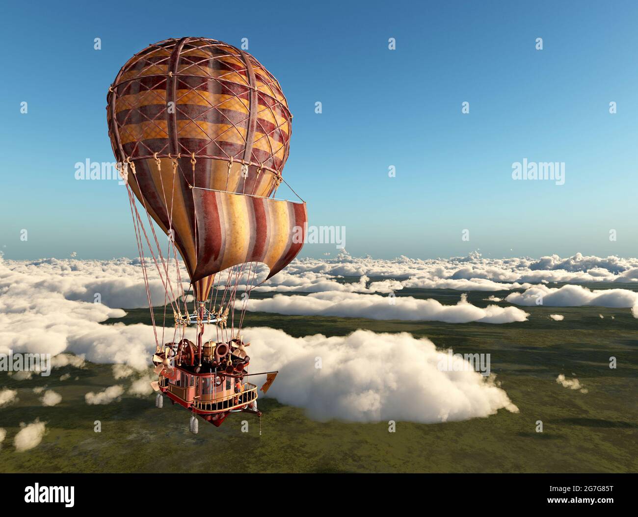 Fantasy hot air balloon over the clouds Stock Photo - Alamy