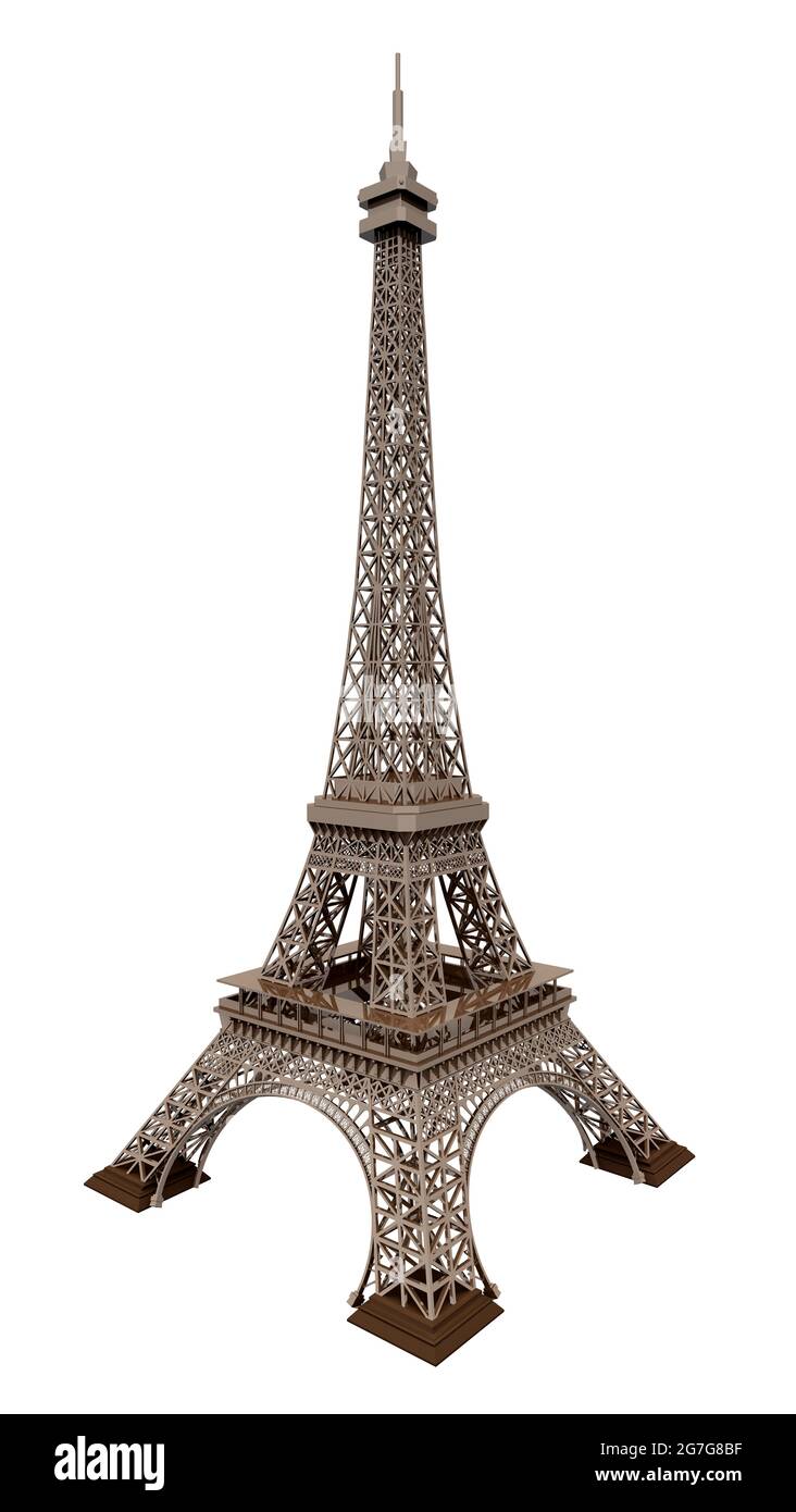 Eiffel Tower isolated on white background Stock Photo - Alamy