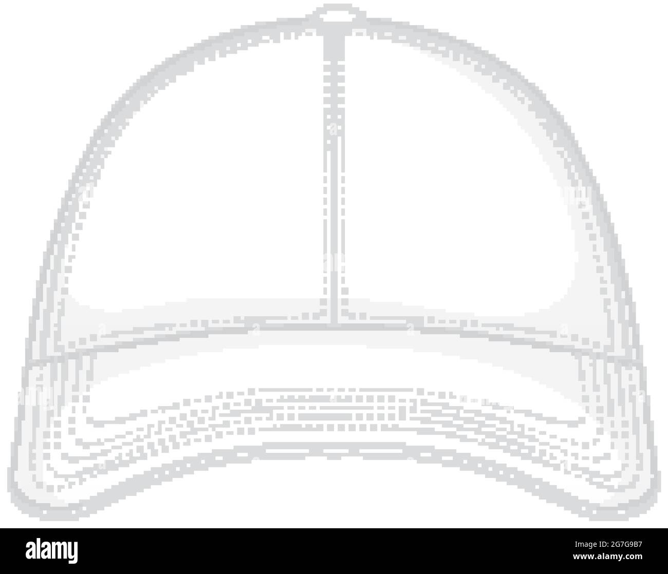Front of basic white baseball cap isolated illustration Stock Vector