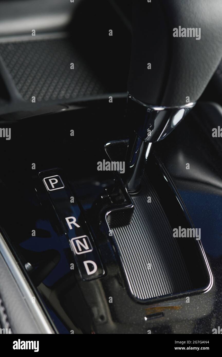 Car gear stick in park position close up view Stock Photo Alamy