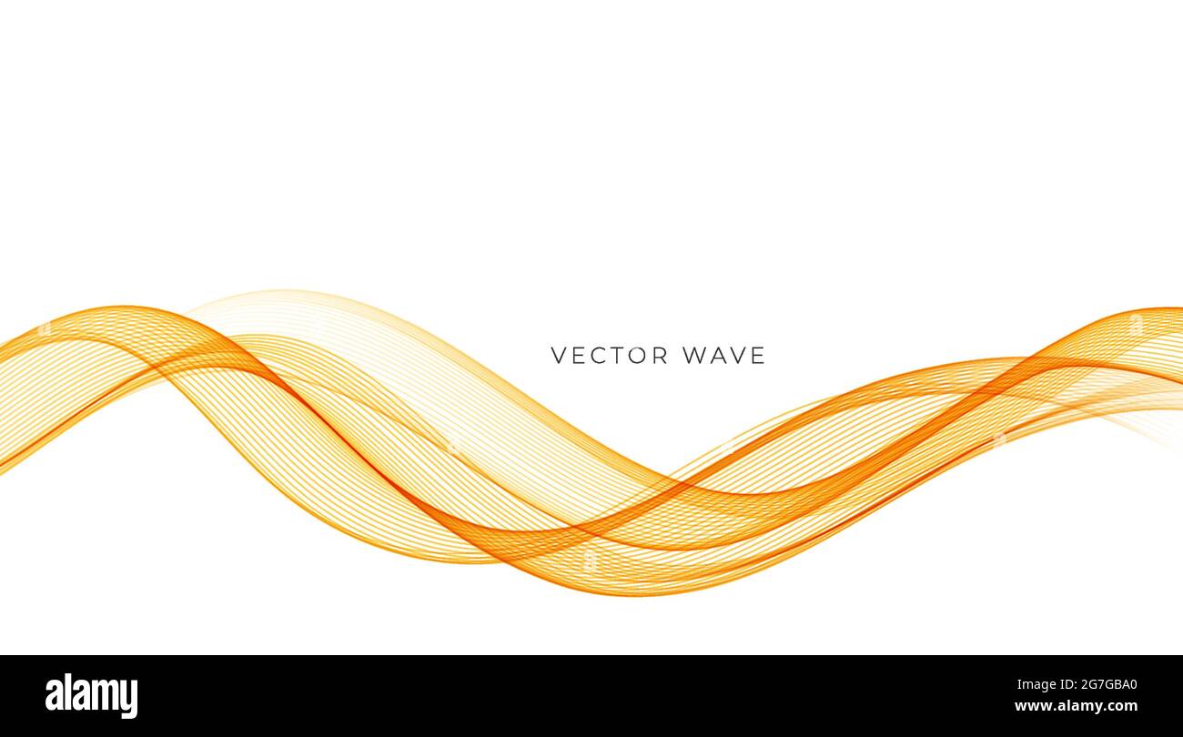 Vector abstract colorful flowing gold wave lines isolated on white background. Design element for wedding invitation, greeting card Stock Vector