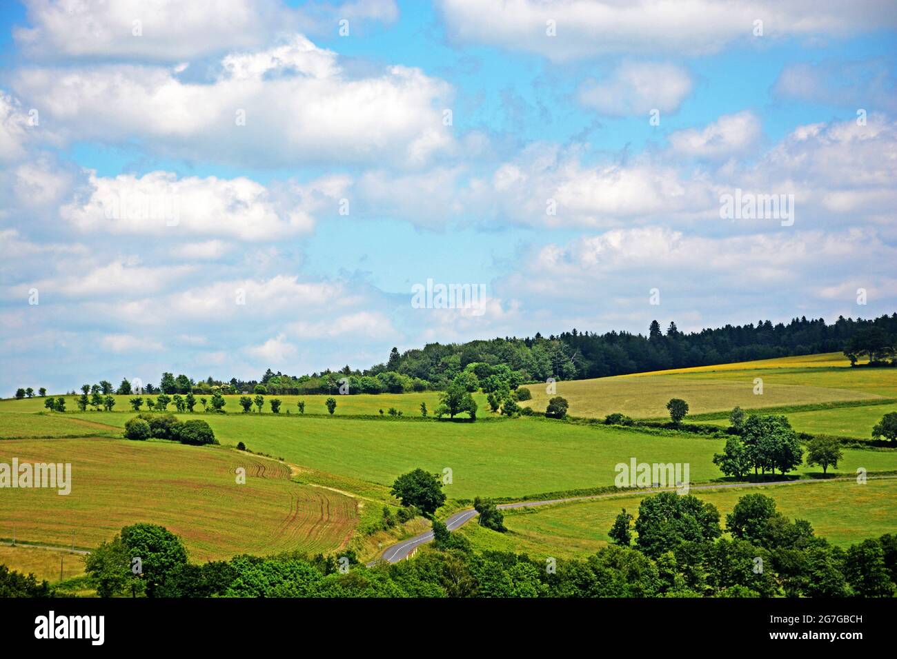 countryside near Prondines,  Puy-de-Dome, Auvergne-Rhone-Alpes, Massif-Central, France Stock Photo