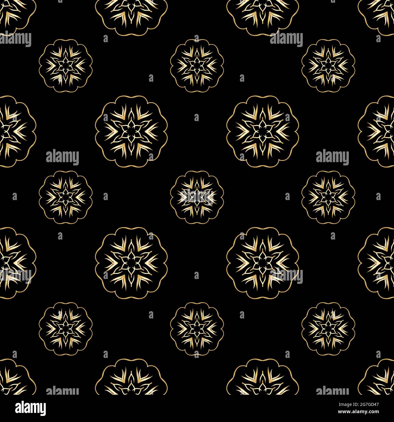 Illustration of a black and gold repeat pattern for seamless print job ...