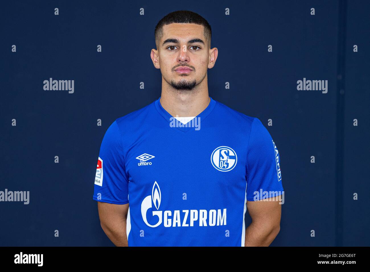 Gelsenkirchen, Germany. 13th July, 2021. Football, 2. Bundesliga, team photo session and portraits FC Schalke 04 for the season 2021/2022. Schalke's Levent Mercan. Credit: Guido Kirchner/dpa/Alamy Live News Stock Photo