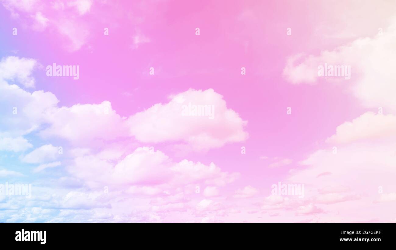 Sky and clouds beautiful pink pastel background Abstract sweet dreamy ...