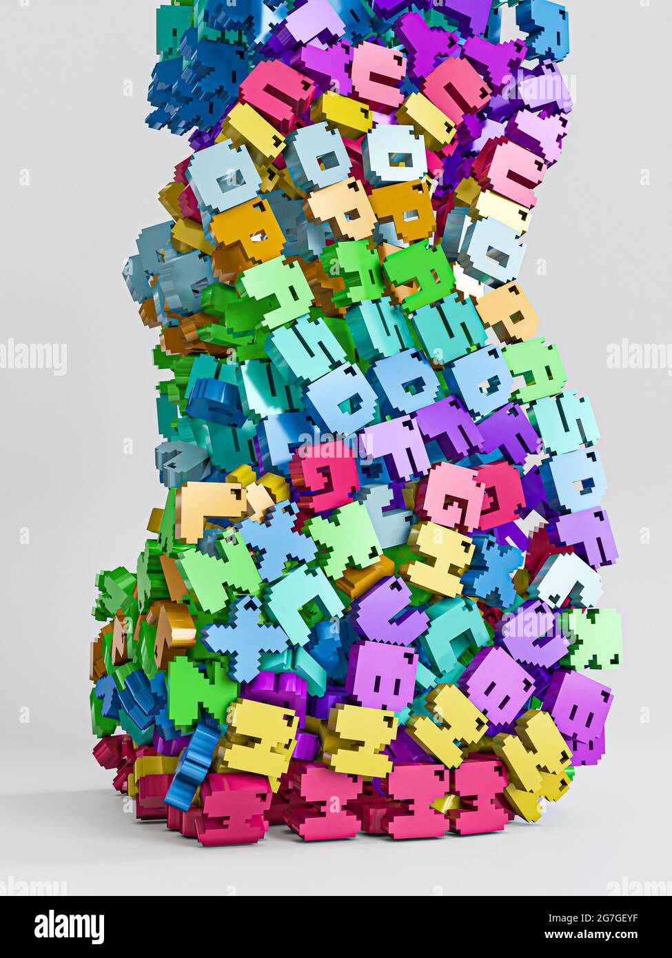 falling letters isolated on white background 3d illustration Stock ...